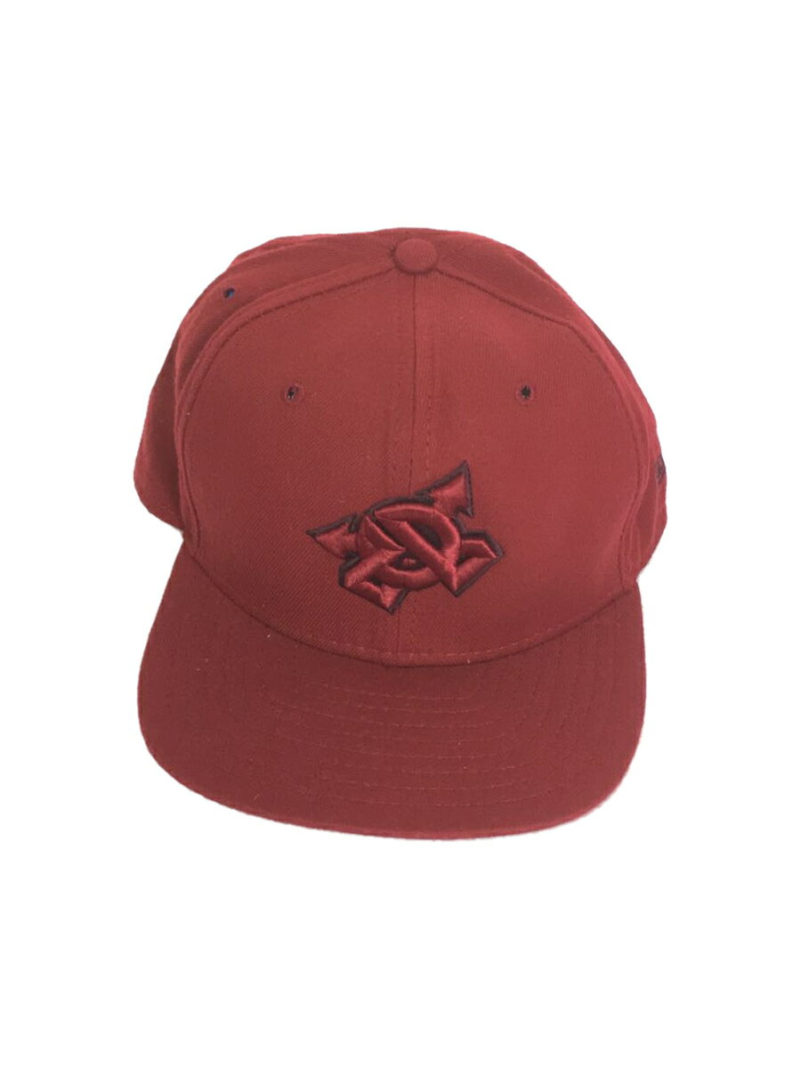 【中古】NEW ERA◆キャップ/7 3/8/アクリル/RED/メンズ【服飾雑貨他】