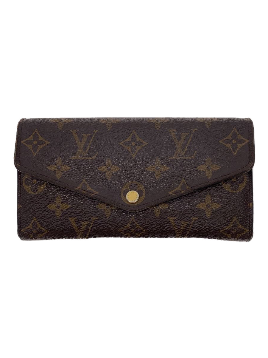 【中古】LOUIS VUITTON◆2)ポルト・フォイユ・サラ_モノグラム・キャンバス_BRW_ブラウン/PVC/BRW/メンズ【服飾雑貨他】