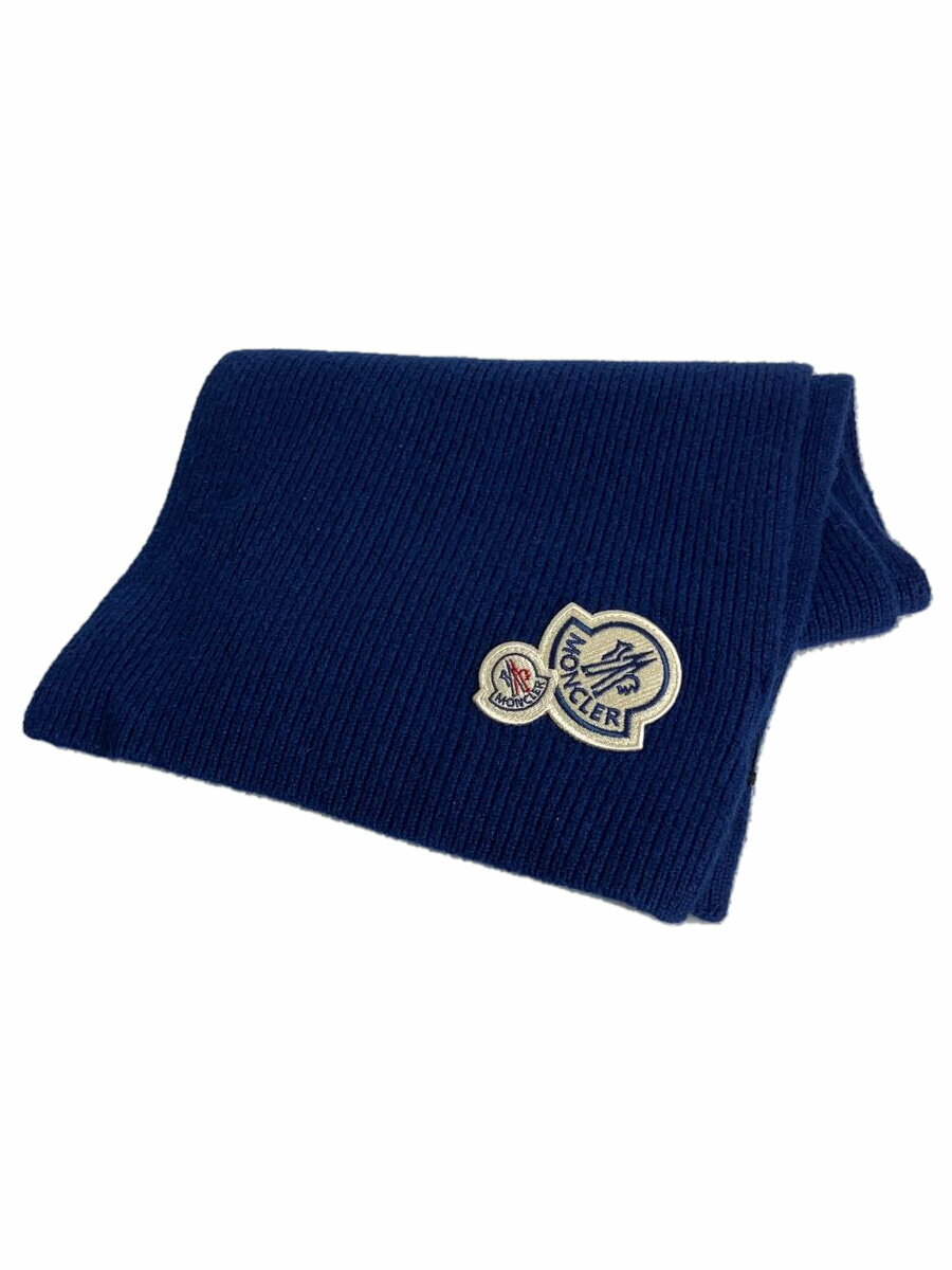 【中古】MONCLER◆マフラー/ウール/ネイビー/無地/メンズ/E20919904100【服飾雑貨他】