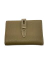 【中古】FURLA◆2つ折り財布/レザー/CRM/無地/レディース【服飾雑貨他】