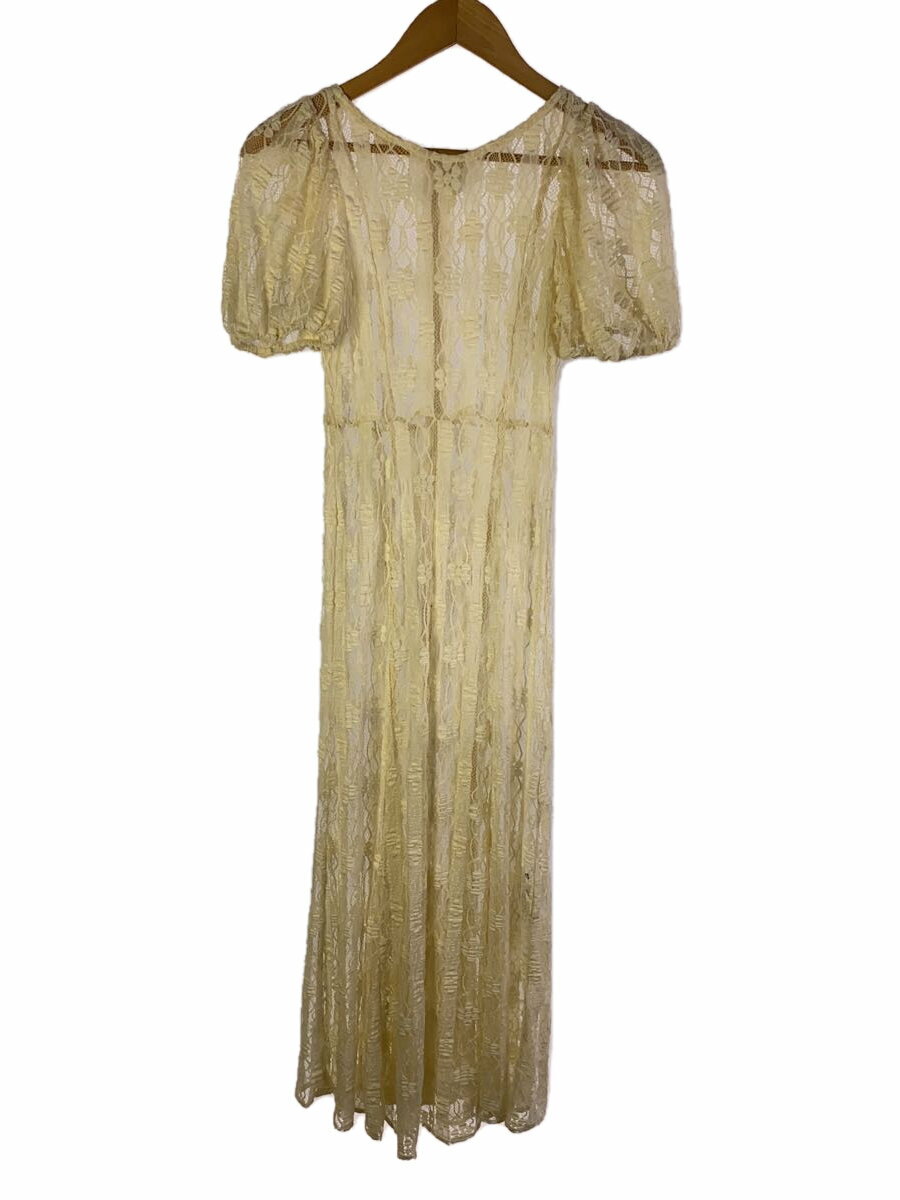 【中古】CLANE◆LACE MINI PUFF SLEEVE ONEPIECE/ナイロン/IVO/16112-5182【レディースウェア】