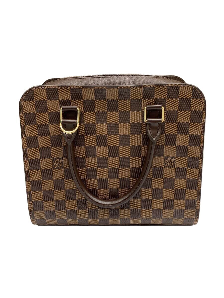 【中古】LOUIS VUITTON◆トリアナ_ダミエ・エベヌ_BRW/PVC/BRW【バッグ】