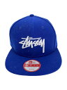 【中古】NEW ERA◆x STUSSY 9FIFITY スナップバック キャップ/BLU//【服飾雑貨他】