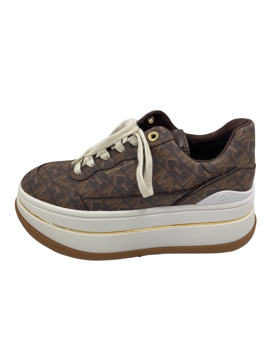 【中古】MICHAEL KORS◆HAYES LACE UP/ローカットスニーカー/UK6/BRW/43R4HYFS1B//【シューズ】