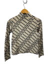 【中古】noir kei ninomiya◆ハイネック/ロゴ/長袖カットソー/XS/コットン/BEG/総柄/AD2021/3I-T003//【レディースウェア】