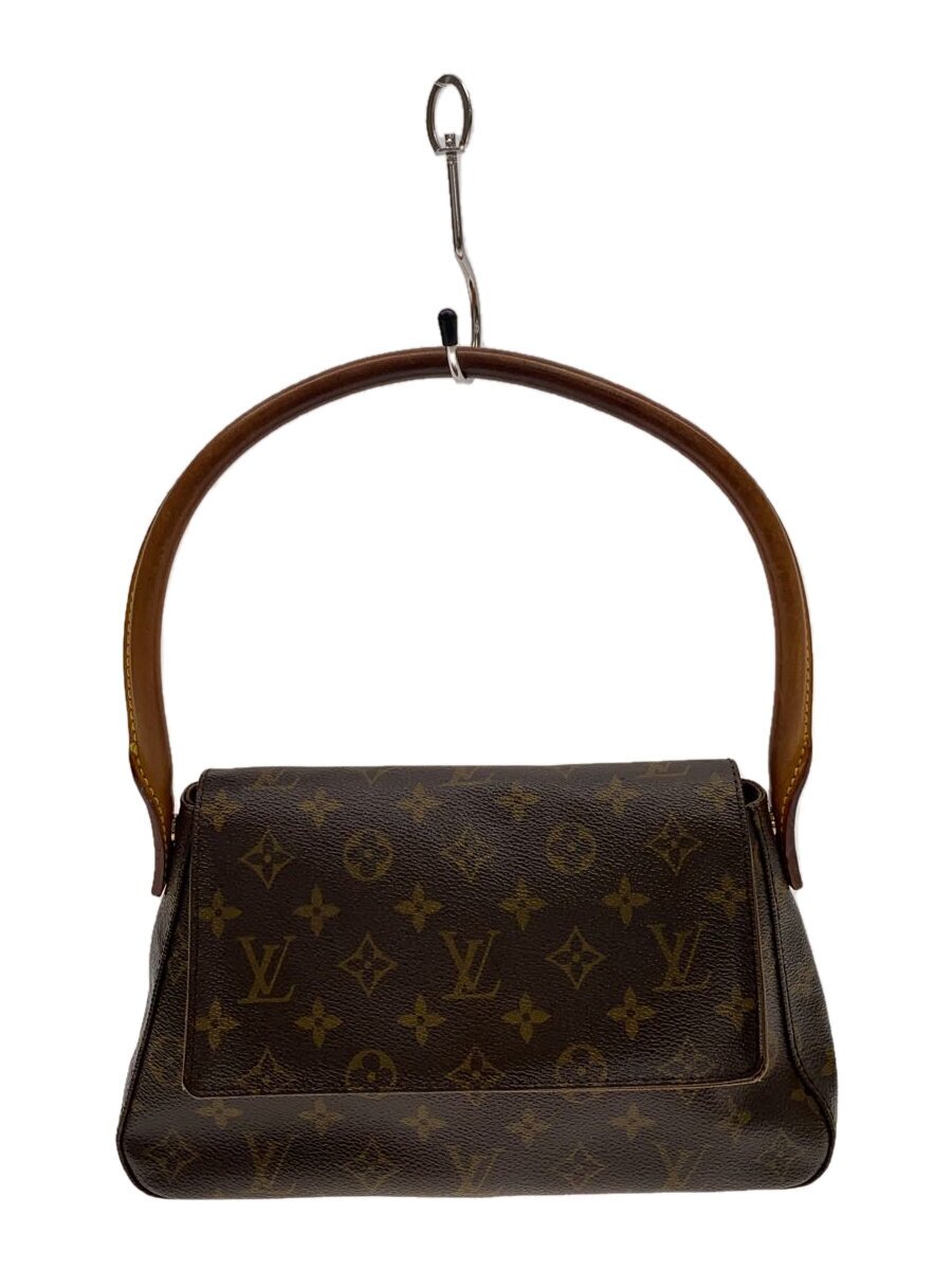 LOUIS VUITTON◆ミニ・ルーピング_モノグラム・キャンバス_BRW/PVC/反り・持ち手黒ずみ