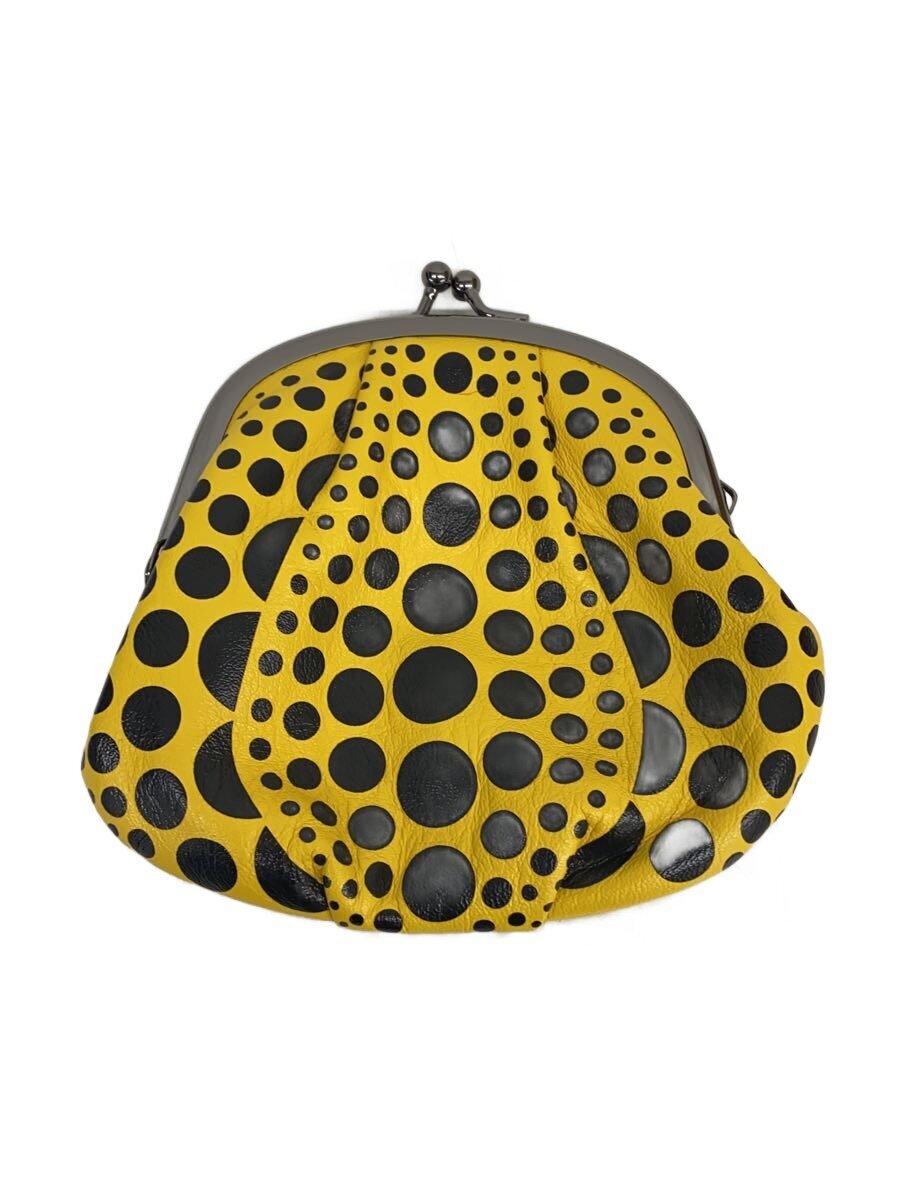 【中古】草間彌生/ガマ口コインケース/YAYOI KUSAMA/コインケース/レザー/YLW/ドット/レディー【服飾雑貨他】