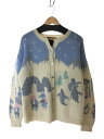 【中古】EDDIE BAUER◆カーディガン(厚手)/L/ウール/マルチカラー/総柄//【メンズウェア】