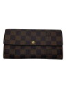 【中古】LOUIS VUITTON◆1)ポルト・フォイユ・サラ_ダミエ・エベヌ_BRW/PVC/BRW/レディース【服飾雑貨他】(4)