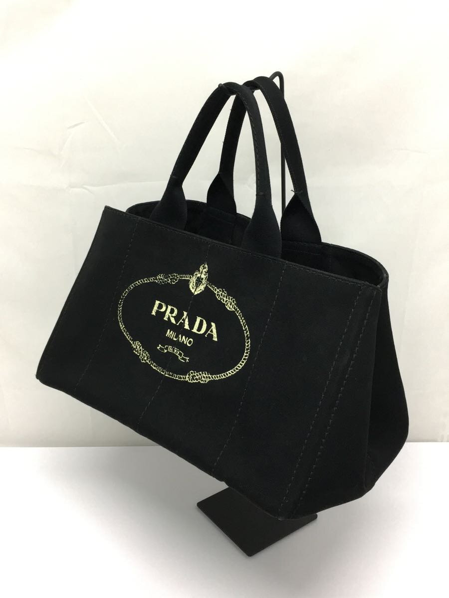 【中古】PRADA◆トートバッグ/キャンバス/BLK/プリント【バッグ】 2