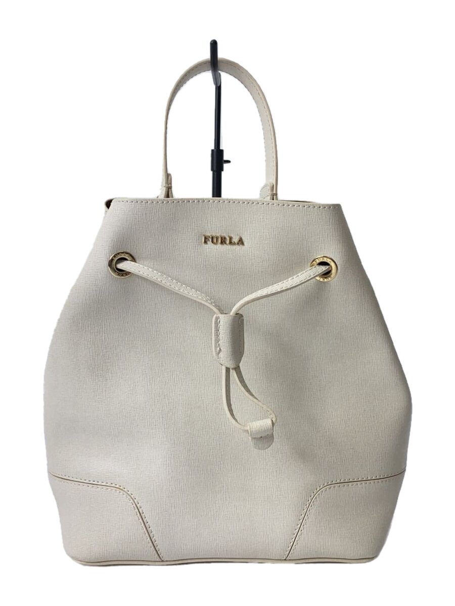 【中古】FURLA◆ショルダーバッグ/WHT【バッグ】