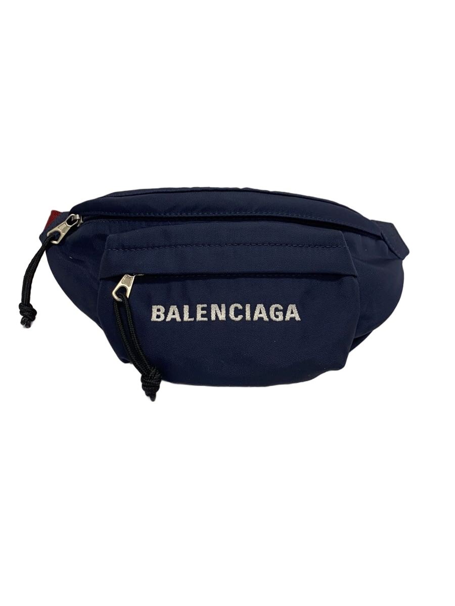 【中古】BALENCIAGA◆ウエストバッグ/ナイロン/NVY/無地/569978【バッグ】