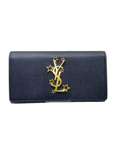 【中古】YVES SAINT LAURENT◆長財布/レザー/BLK/レディース//【服飾雑貨他】 【中古】YVES SAINT LAURENT◆長財布/レザー/BLK/レディース//【服飾雑貨他】