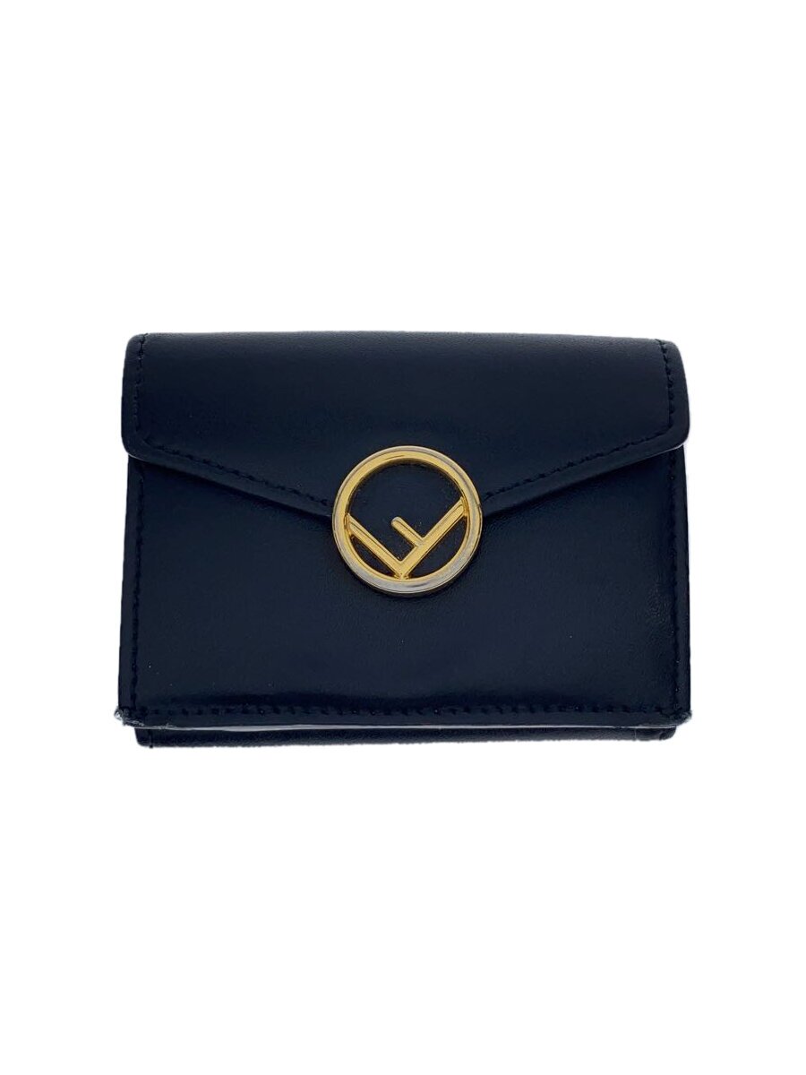 【中古】FENDI◆3つ折り財布/レザー/BLK/無地/レディース/8M0395A0KK//【服飾雑貨他】