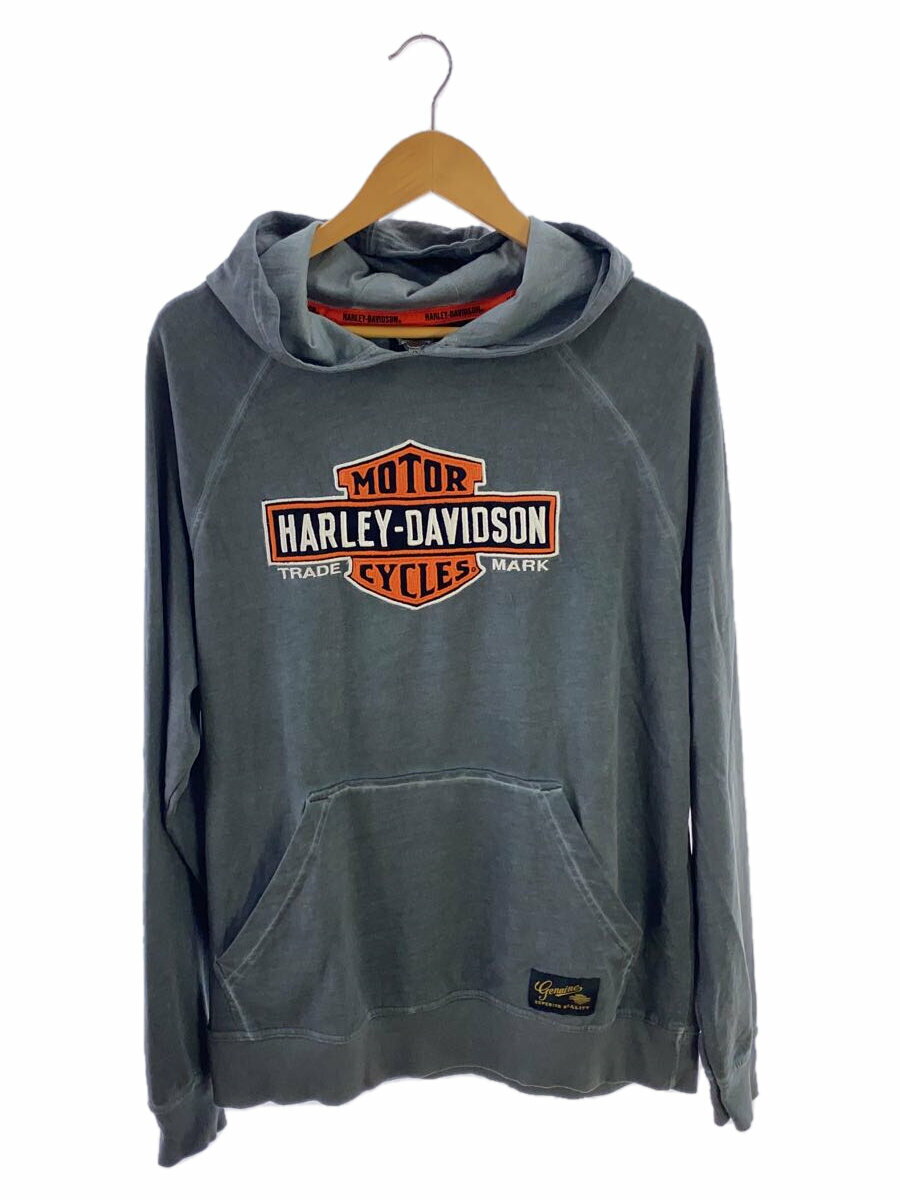 【中古】HARLEY DAVIDSON◆パーカー/M/コットン/GRY【メンズウェア】
