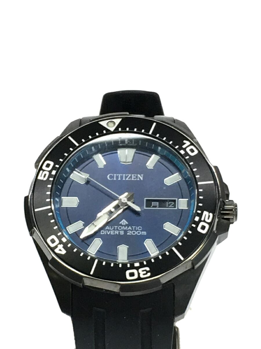 【中古】CITIZEN◆自動巻腕時計/アナログ/ラバー/BLU/BLK/SS/プロマスターマリン/8203-R008927【服飾雑貨他】