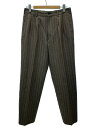【中古】COMME des GARCONS HOMME◆00s/スラックスパンツ/L/ウール/BRW/ストライプ/HP-04044M/AD2000/田中オム【メンズウェア】
