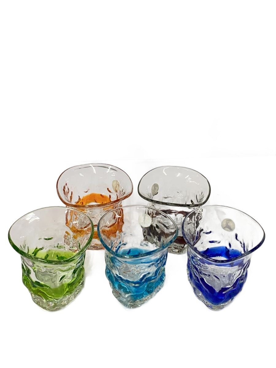 【中古】琉球ガラス◆グラス/5点セット//【キッチン用品】