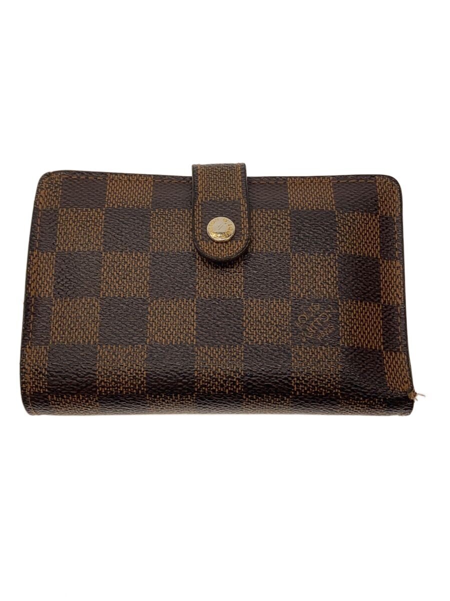 乐天商城 - 【中古】LOUIS VUITTON◆ポルト・モネ・ビエ・ヴィエノワ_ダミエ・エベヌ/PVC/BRW/総柄/レディース【服飾雑貨他】