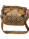 【中古】COACH◆シグネチャー/ショルダーバッグ/キャンバス/BEG/3593【バッグ】