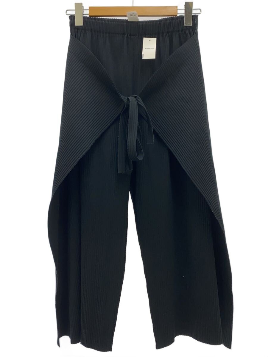 【中古】me ISSEY MIYAKE◆プリーツパンツ/ポリエステル/BLK/MI04KF928【レディースウェア】