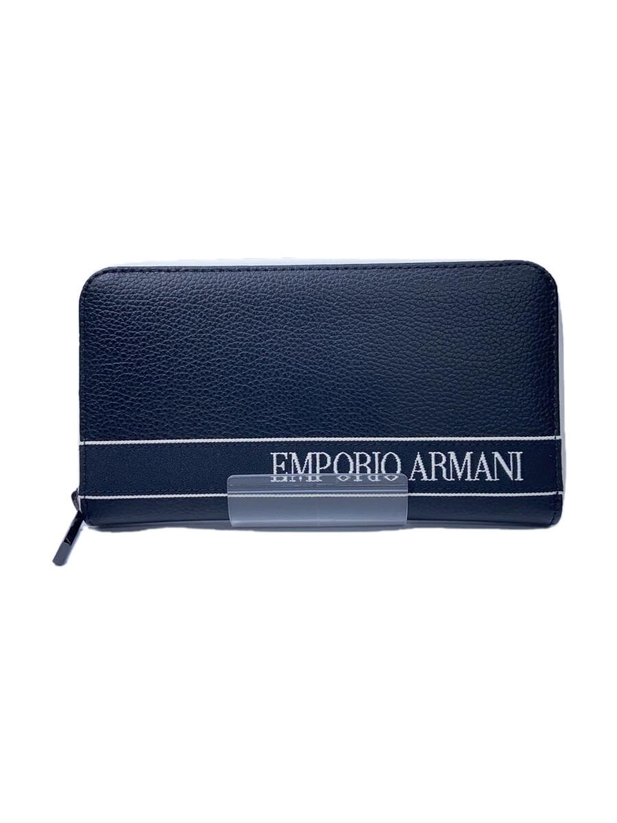 【中古】EMPORIO ARMANI◆長財布/--/BLK/メンズ/エンポリオアルマーニ/ブラック/黒【服飾雑貨他】