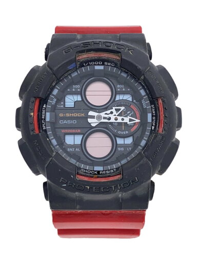 【中古】CASIO◆電池切れ/使用感/クォーツ腕時計/アナログ/ラバー/BLK/RED/GA-140【服飾雑貨他】 【中古】CASIO◆電池切れ/使用感/クォーツ腕時計/アナログ/ラバー/BLK/RED/GA-140【服飾雑貨他】