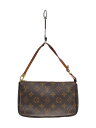 【中古】LOUIS VUITTON◆1)ポシェット・アクセソワール_モノグラム・キャンバス_BRW/PVC/BRW/ストラップ割れ【バッグ】