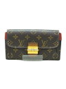 【中古】LOUIS VUITTON◆ポルト・フォイユ・エルゼ_モノグラム・キャンバス_BRW_クレモンティーヌ/PVC/BRW/総柄/レディー【服飾雑貨他】