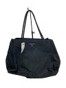 【中古】PRADA◆トートバッグ/ナイロン/BLK/無地【バッグ】