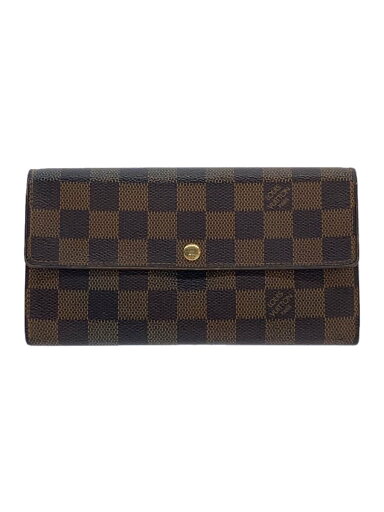 【中古】LOUIS VUITTON◆1)ポルト・フォイユ・サラ_ダミエ・エベヌ_BRW/PVC/BRW/レディース【服飾雑貨他】 【中古】LOUIS VUITTON◆1)ポルト・フォイユ・サラ_ダミエ・エベヌ_BRW/PVC/BRW/レディース【服飾雑貨他】