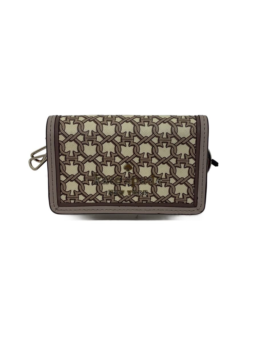【中古】kate spade new york◆キーケース/フェイクレザー/BEG/レディース【服飾雑貨他】
