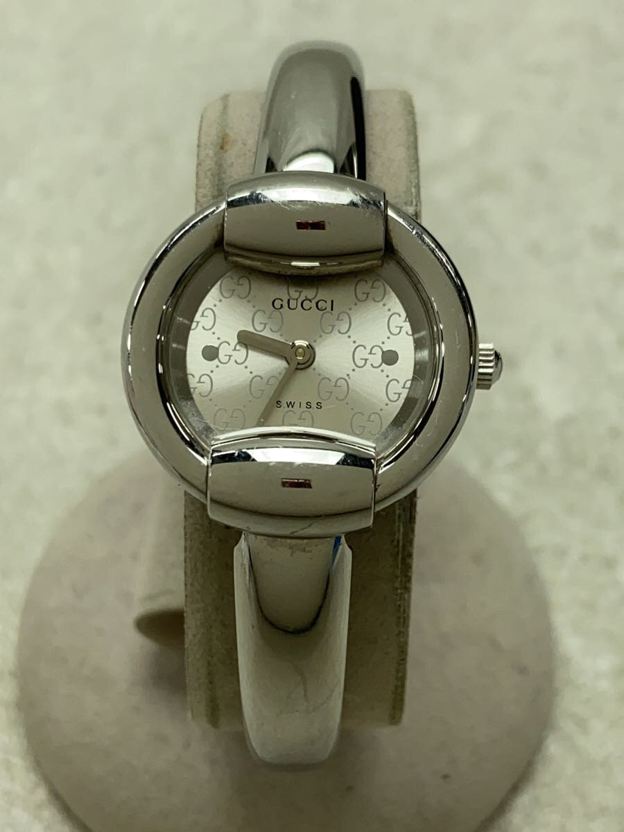 N - 【中古】GUCCI◆クォーツ腕時計/アナログ/ステンレス/SLV/SLV/1400ラウンドステンレスバングル/YA014512//【服飾雑貨他】