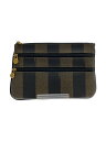【中古】FENDI◆ペカン柄/ポーチ/レザー/ブラウン【バッグ】