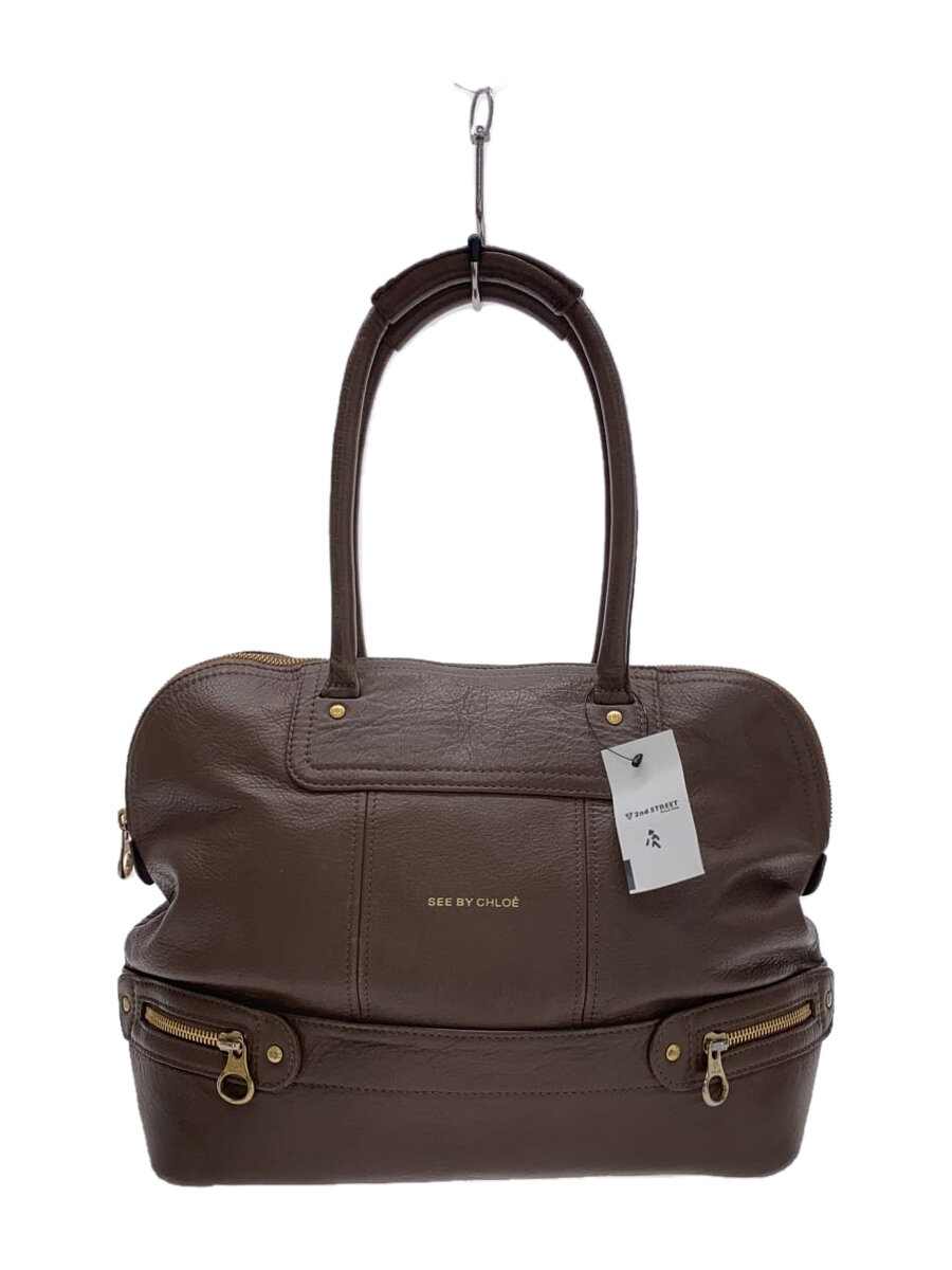 【中古】SEE BY CHLOE◆ハンドバッグ/レザー/BRW/無地/01 13 95 65/ショルダー欠品【バッグ】