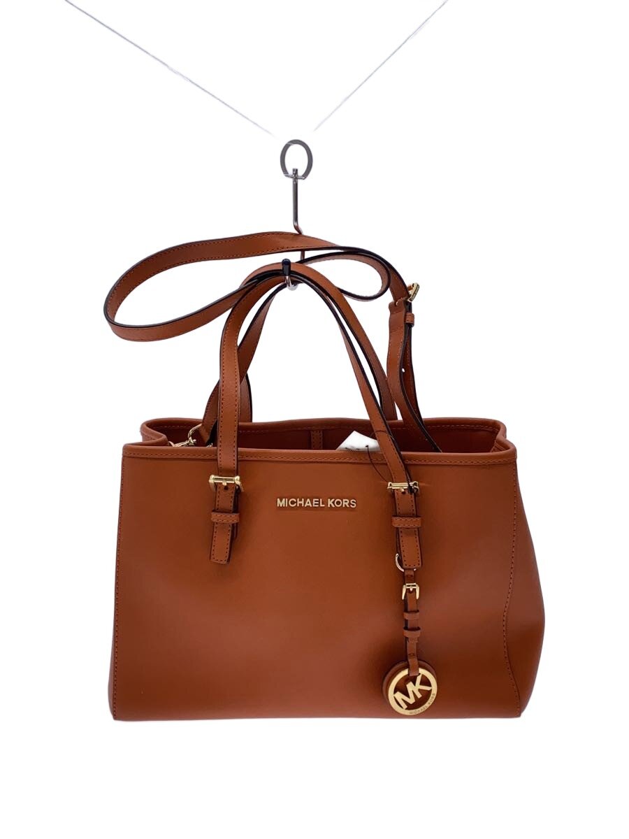 【中古】MICHAEL KORS◆トートバッグ/チャーム/ブラウン【バッグ】
