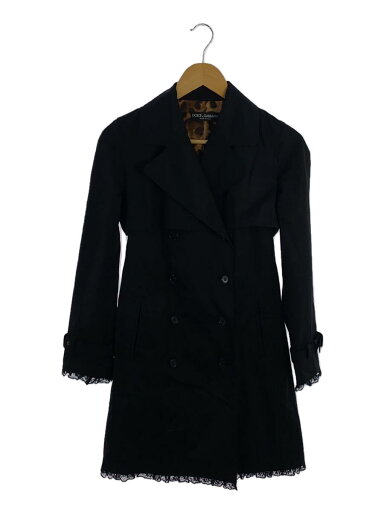 【中古】DOLCE&GABBANA◆コート/36/コットン/ブラック/トレンチコート/レース【レディースウェア】 【中古】DOLCE&GABBANA◆コート/36/コットン/ブラック/トレンチコート/レース【レディースウェア】
