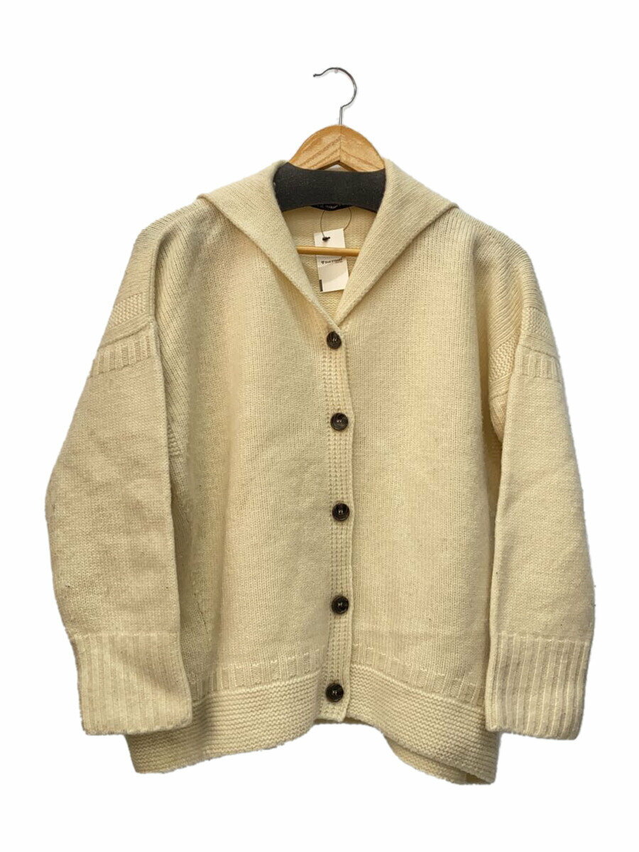 【中古】NICO nicholson&nicholson◆PEACE/セーラーカーディガン/カーディガン(厚手)/38/ウール/クリーム【レディースウェア】