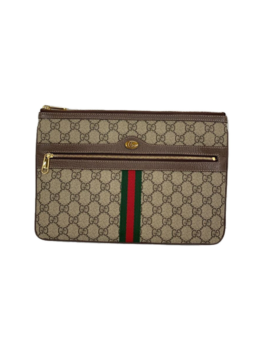 GUCCI - 【中古】GUCCI◆クラッチバッグ/オフィディア/GGスプリーム/PVC/ブラウン/517551//【バッグ】
