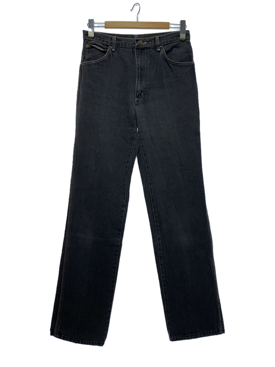 【中古】WRANGLER◆ブーツカットパンツ/33/コットン/BLK/無地【メンズウェア】