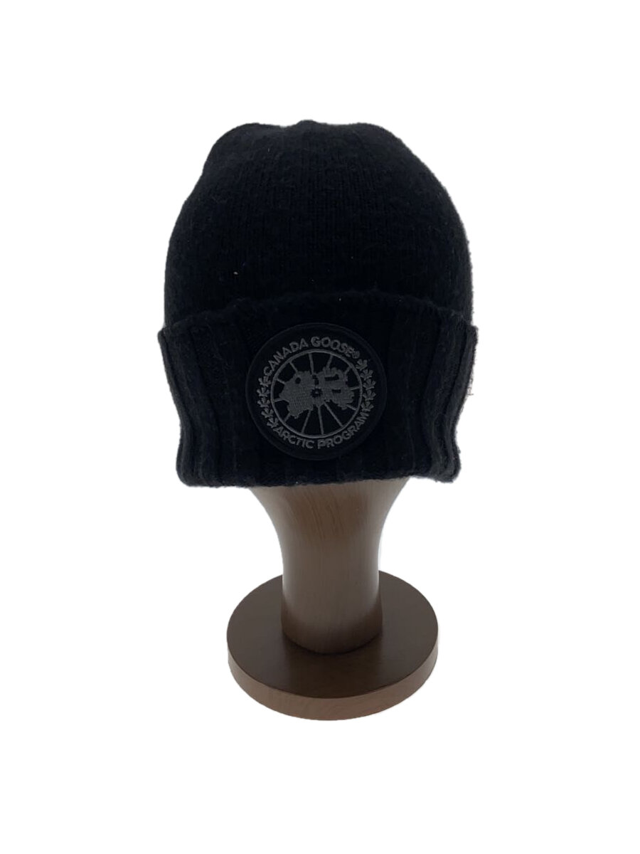 【中古】CANADA GOOSE◆ニットキャップ/--/ウール/BLK/無地/メンズ【服飾雑貨他】