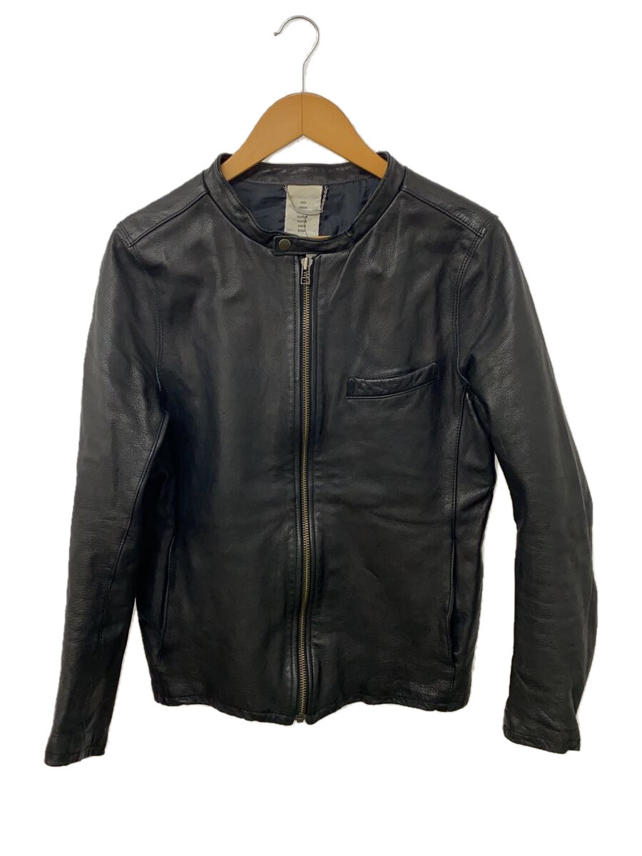 【中古】shama◆レザージャケット・ブルゾン/40/牛革/BLK【メンズウェア】