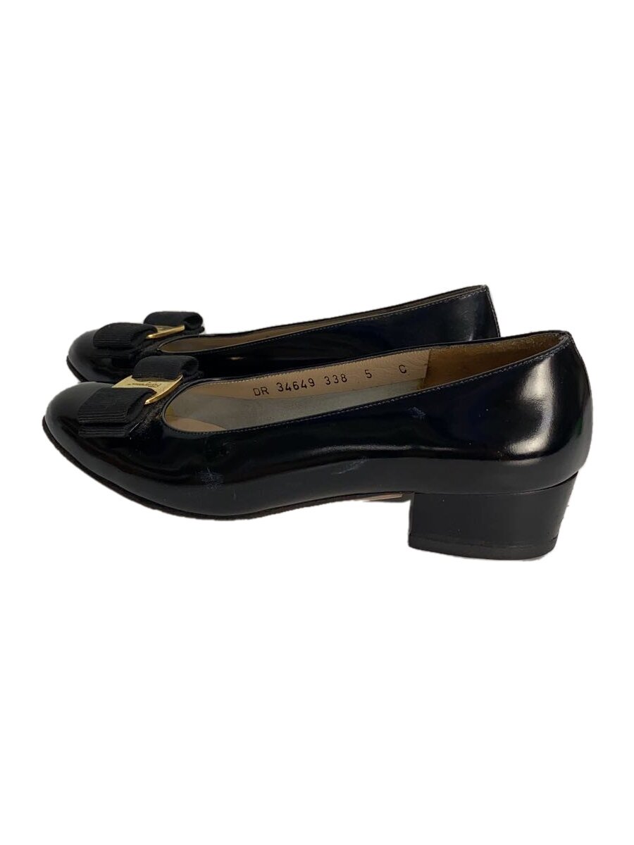芭蕾舞鞋 - 【中古】Salvatore Ferragamo◆フラットパンプス/UK5/BLK/レザー【シューズ】