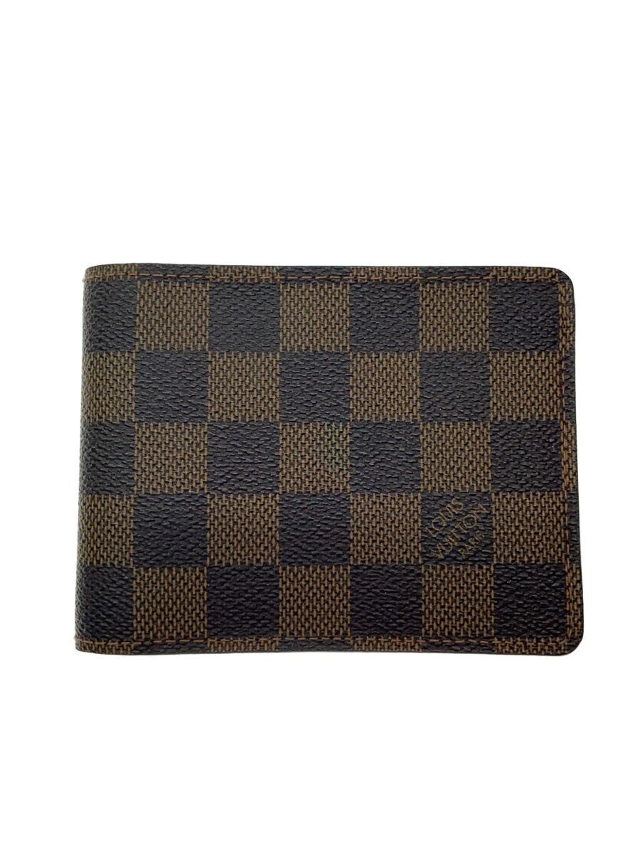 时尚配件（帽子, 皮带, 领带等） - 【中古】LOUIS VUITTON◆ポルト・フォイユ・ミュルティプル_ダミエ・エベヌ/PVC/BRW/レディース【服飾雑貨他】