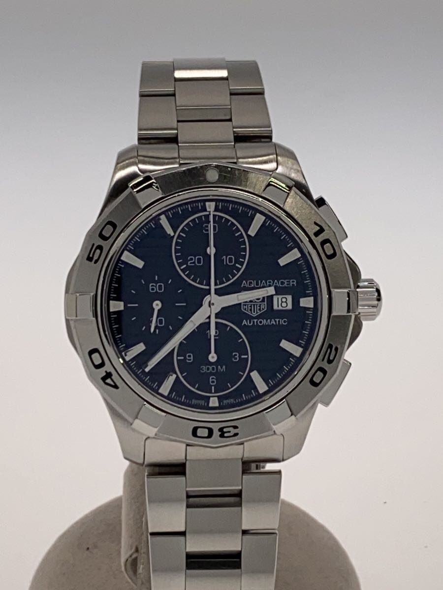 【中古】TAGHeuer◆アクアレーサー/クロノグラフ/自動巻腕時計/BLK/SLV/ 20250825日差+1【服飾雑貨他】