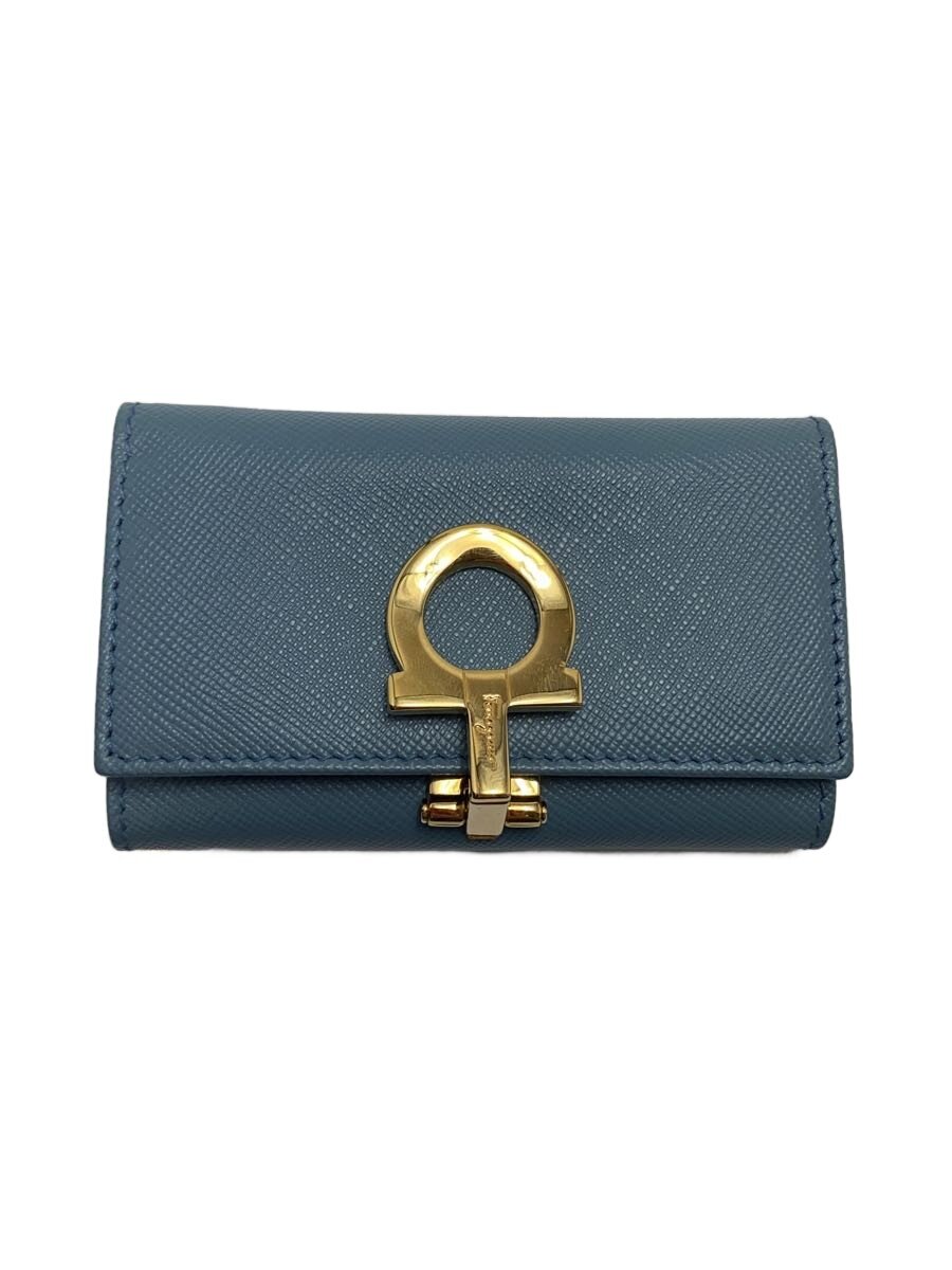 【中古】Salvatore Ferragamo◆キーケース/レザー/BLU/レディース//【服飾雑貨他】