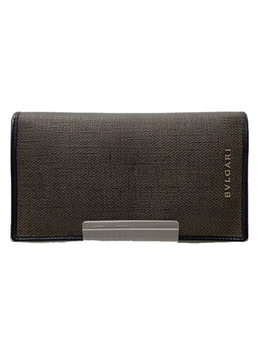 【中古】BVLGARI◆長財布/--/GRY/メンズ/スレ有//【服飾雑貨他】
