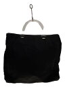 【中古】PRADA◆クリアハンドル/三角プレート/トートバッグ/ナイロン/BLK【バッグ】