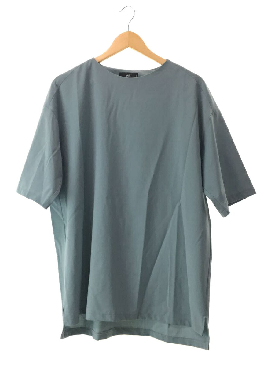 HARE◆Tシャツ/トップス/L/ウール/BLU/無地/HA020097AD