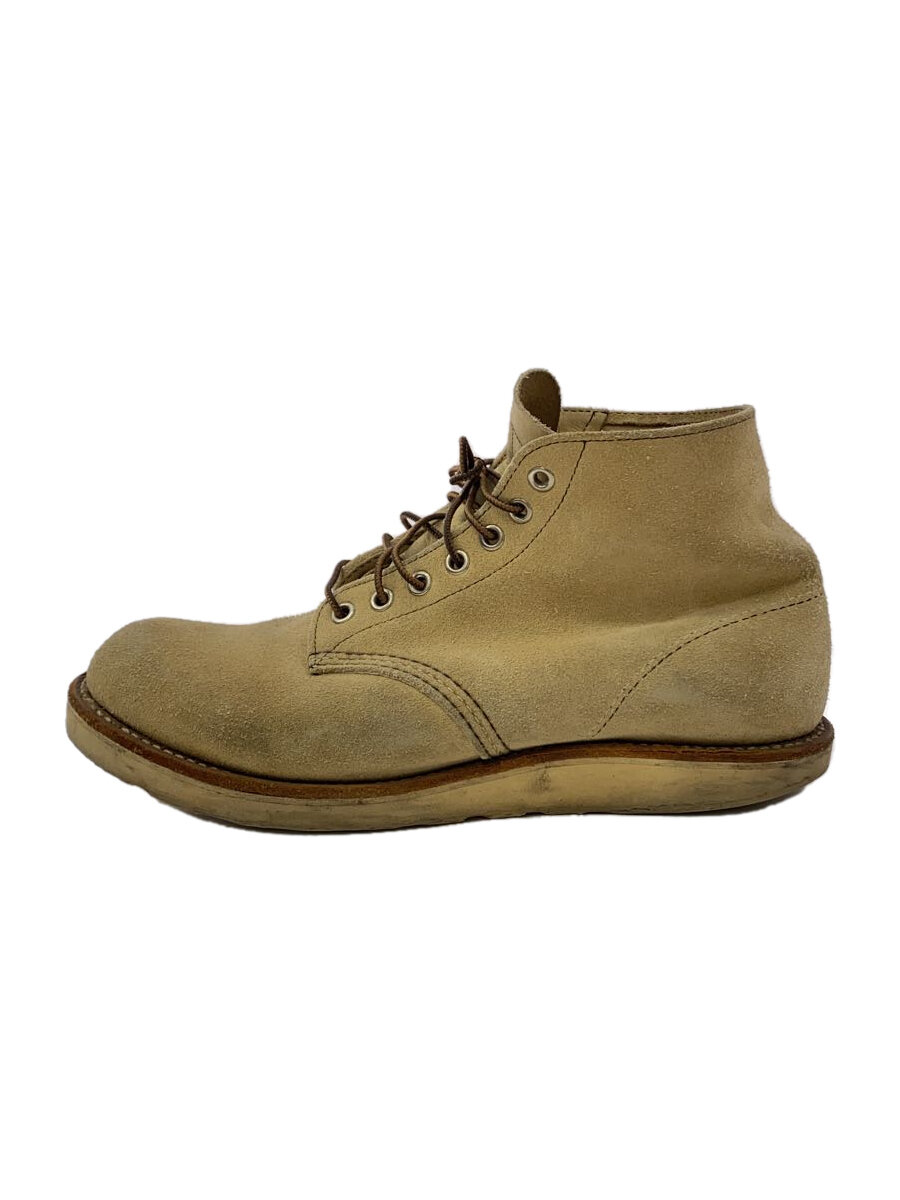 【中古】RED WING◆レースアップブーツ/26.5cm/BEG/スウェード/8167【シューズ】